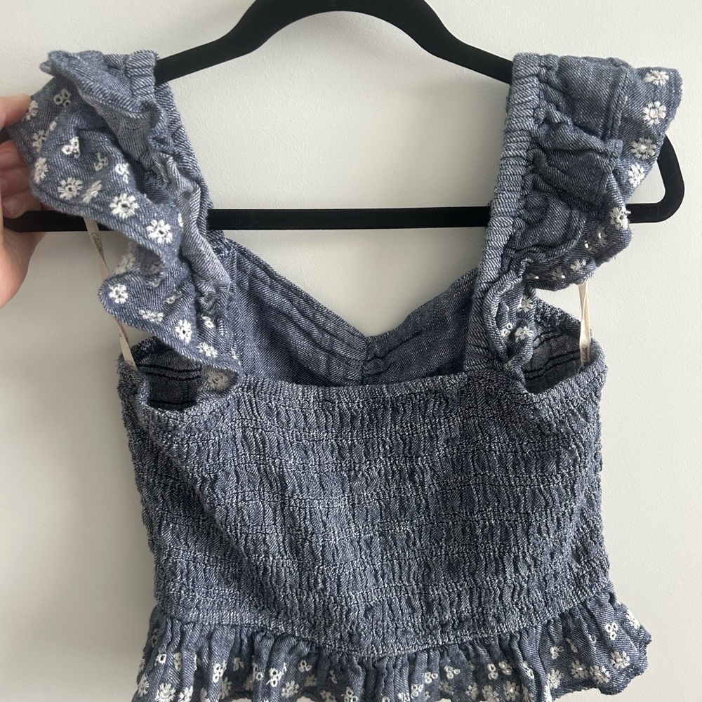 Cleobella Chic Blue Ruffle Top - Picture 2 of 8